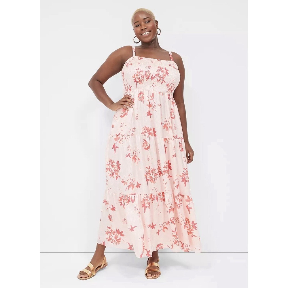 Lane Bryant Pink Floral Maxi Dress